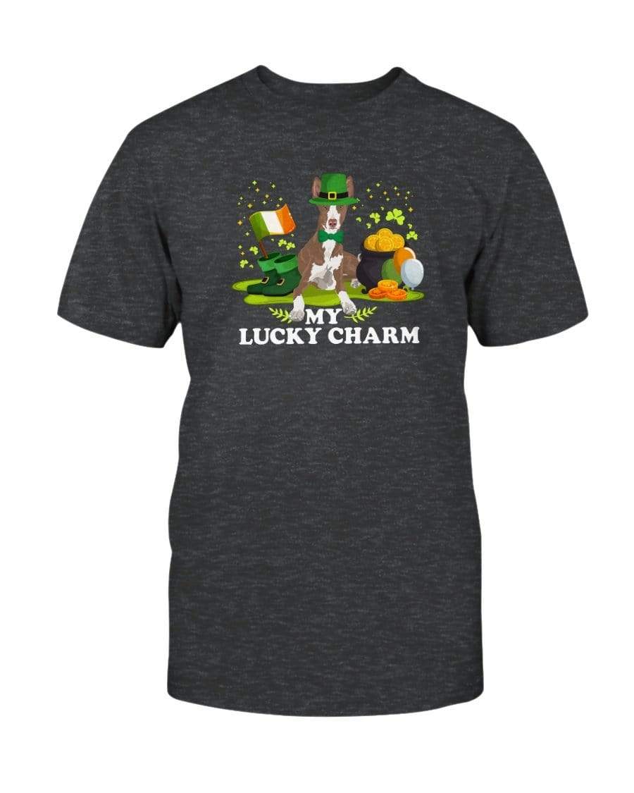 Ibizan Hound St. Patricks Day My Lucky Charm Unisex T-Shirt Shirts Dark Grey Heather / S