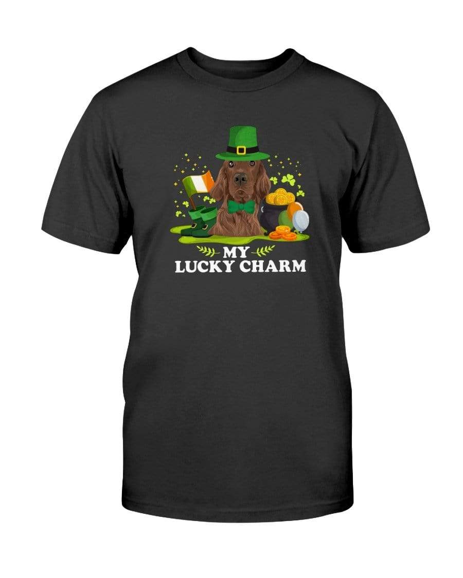 Irish Setter St. Patricks Day My Lucky Charm Unisex T-Shirt Shirts Black / S