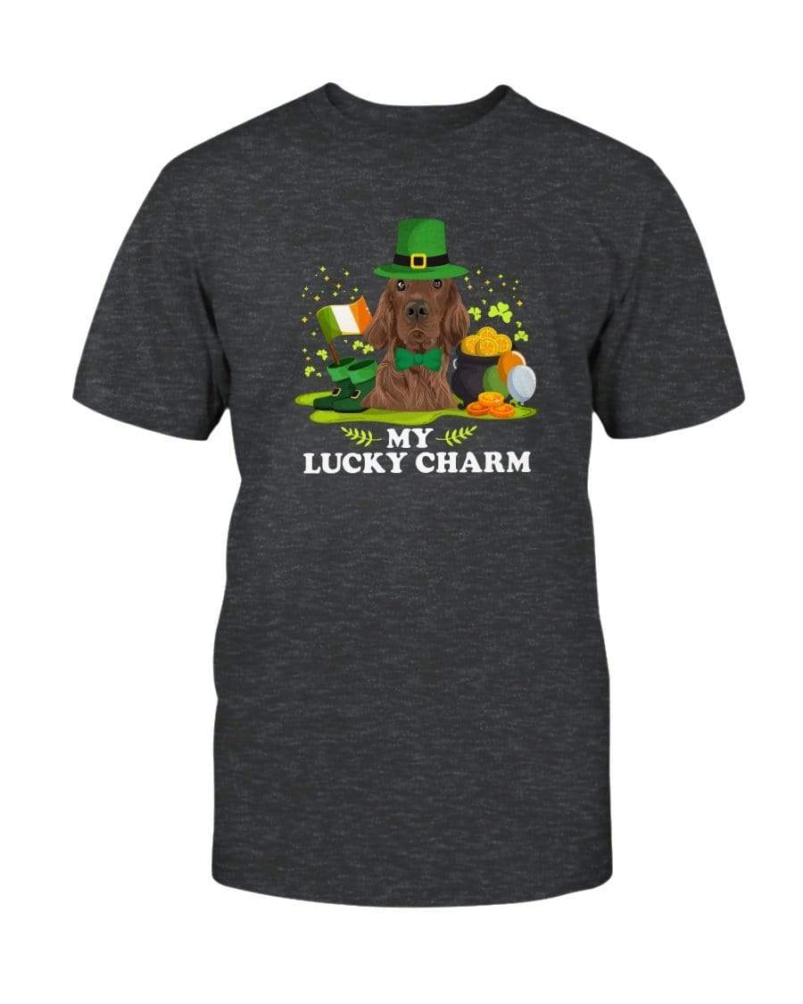 Irish Setter St. Patricks Day My Lucky Charm Unisex T-Shirt Shirts Dark Grey Heather / S