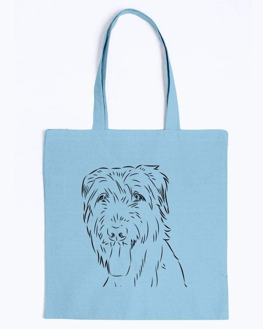 Irish Wolfhound Doodle Dogs Canvas Tote Bag Accessories Light Blue / M