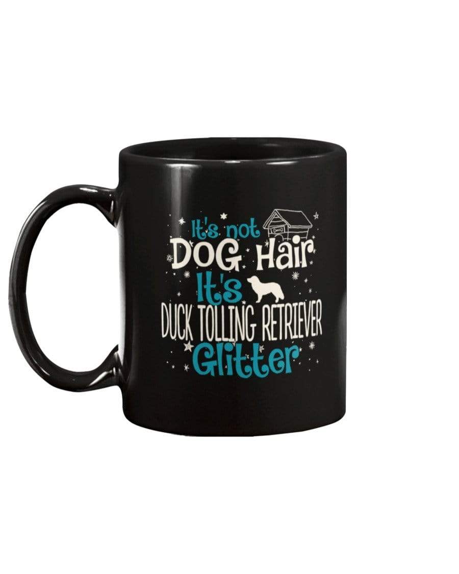 It&#39;s Not Dog Hair It&#39;s Duck Tolling Retriever Glitter Coffee / Tea Black 11oz Ceramic Mug Mugs Black / 11Oz