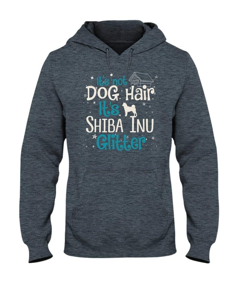 It&#39;s Not Dog Hair It&#39;s Shiba Inu Glitter Unisex Hoodie Sweatshirts Dark Heather / S