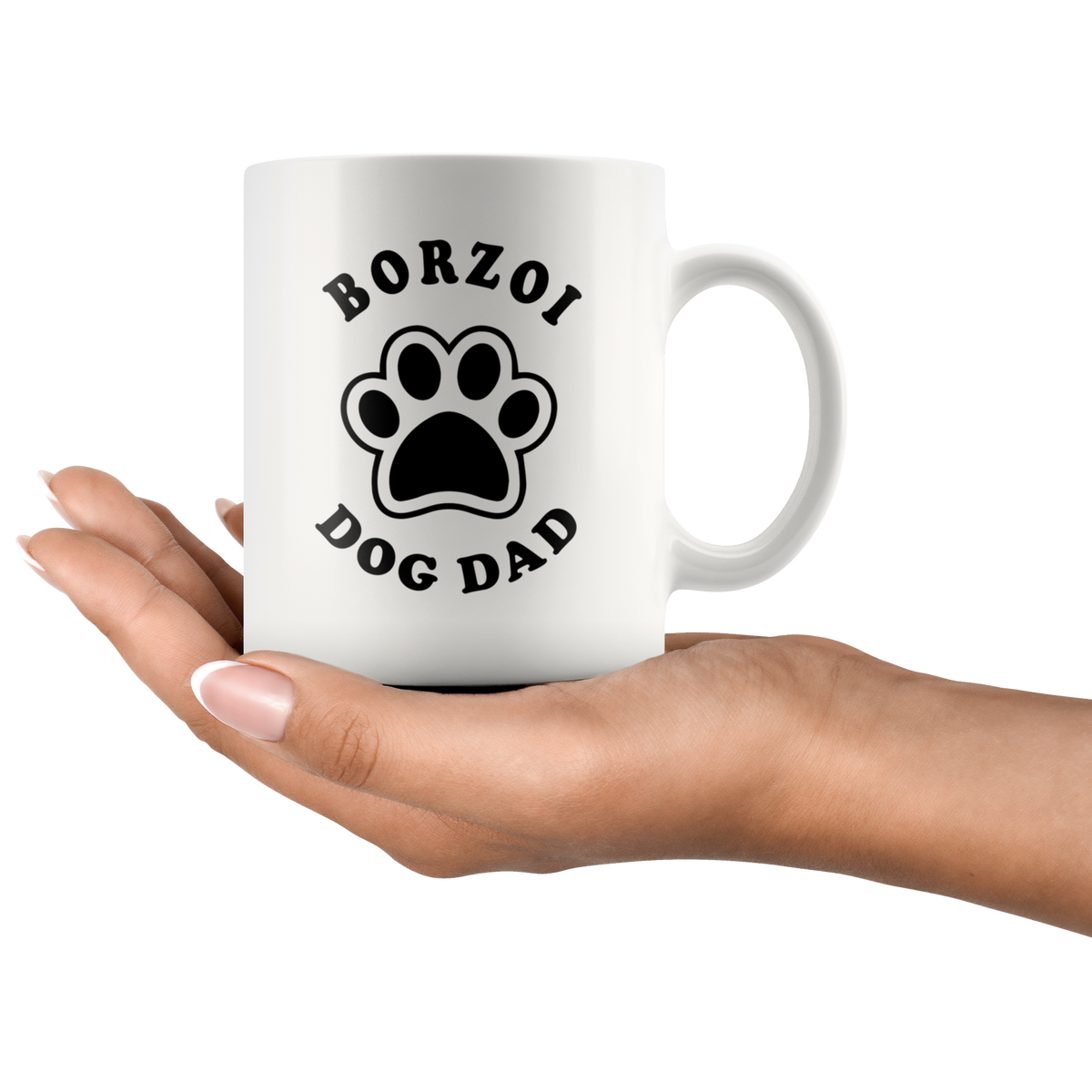 Borzoi Dog Dad Coffee / Tea Ceramic Mug - 11oz / 15oz