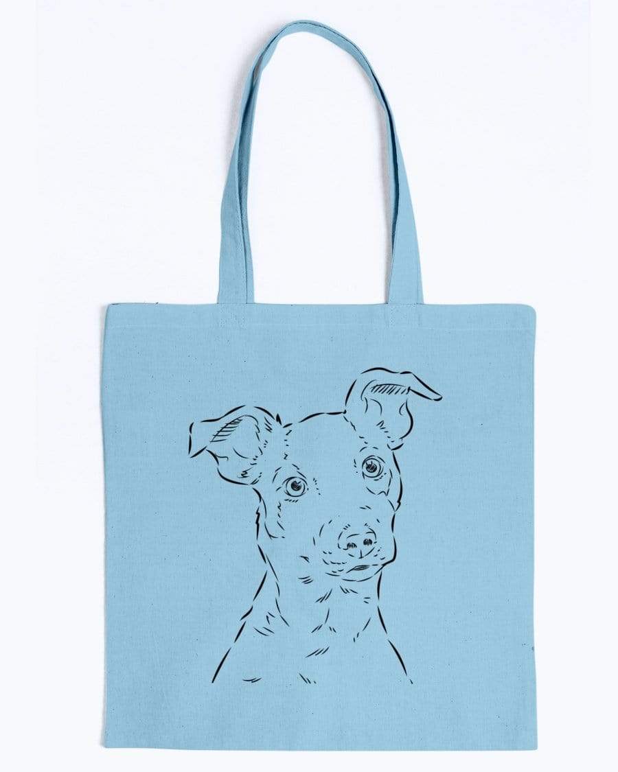 Jack Russell Doodle Dogs Canvas Tote Bag Accessories Light Blue / M