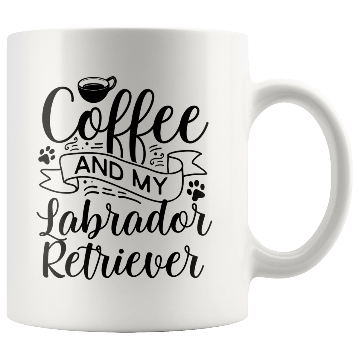 Labrador Retriever Coffee and my Dog Coffee / Tea Ceramic Mug - 11oz / 15oz Drinkware 11oz Mug