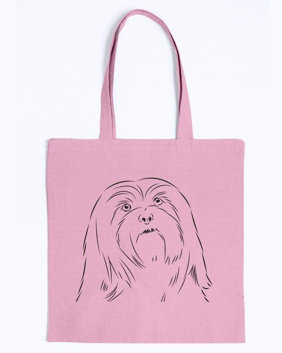 Lhasa Apso Doodle Dogs Canvas Tote Bag Accessories Pink / M