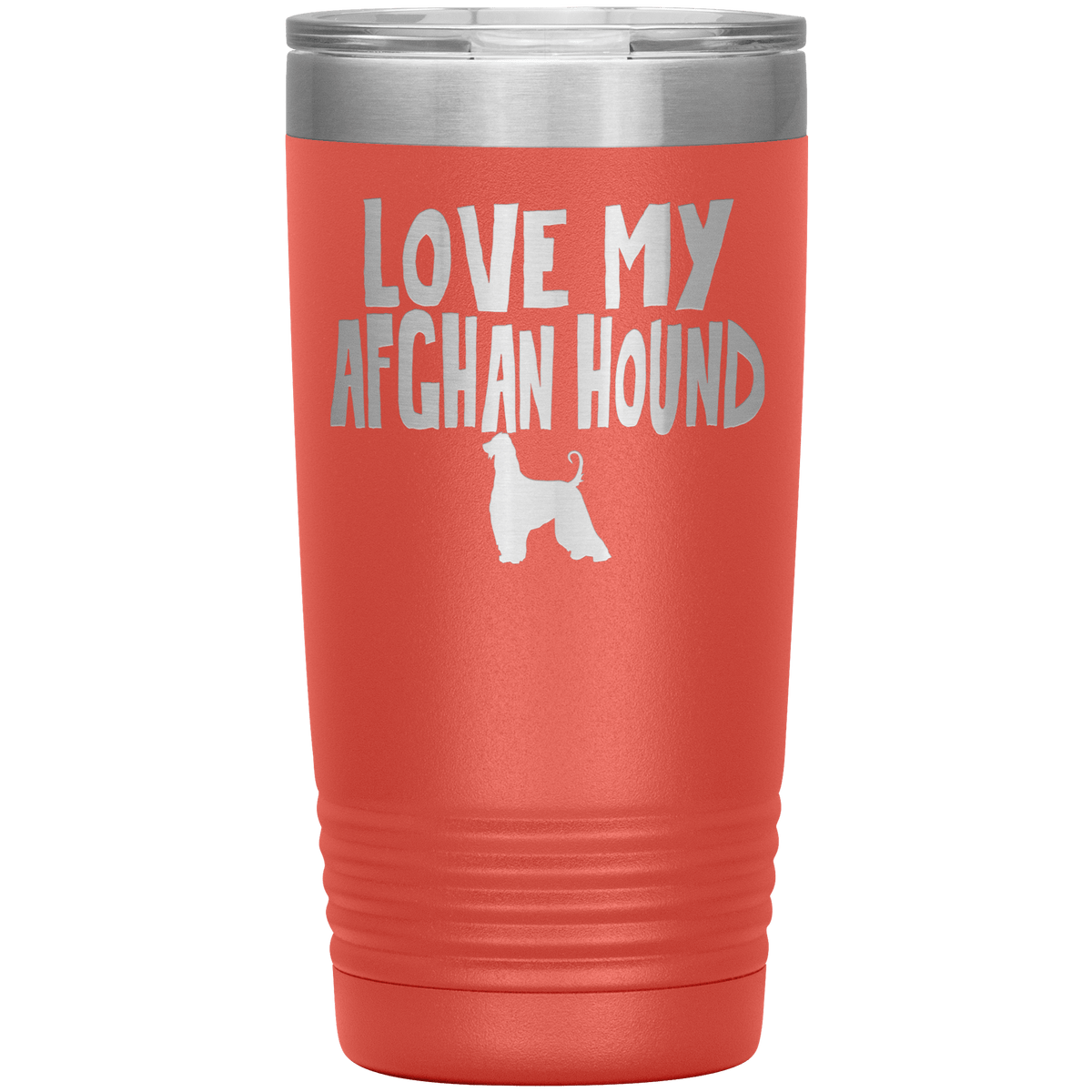 Love My Afghan Hound 20 Oz Vacuum Tumbler Tumblers Coral