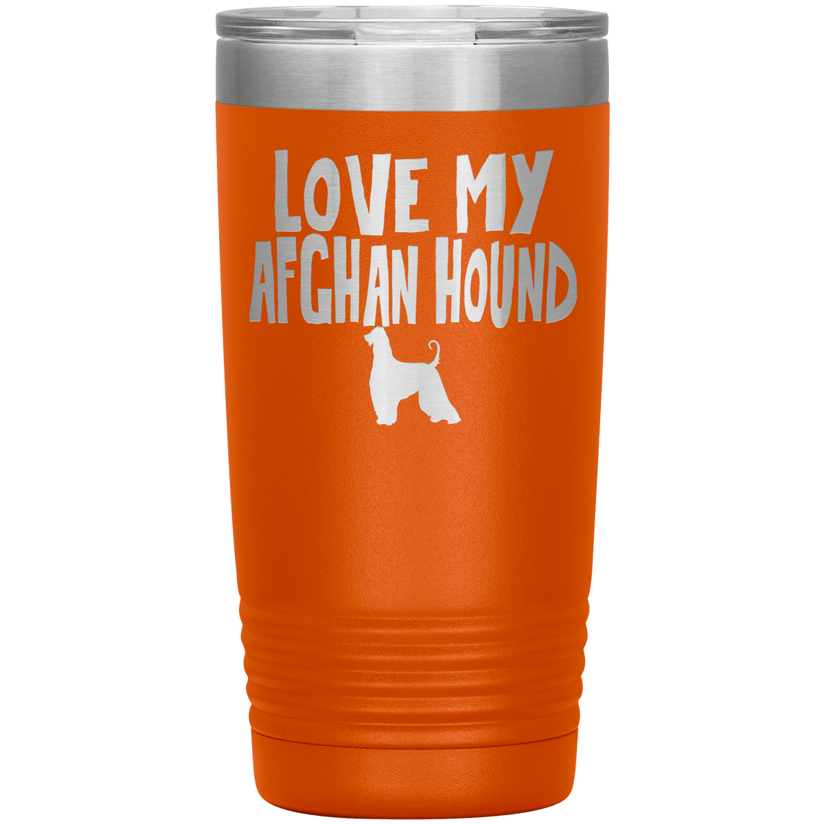 Love My Afghan Hound 20 Oz Vacuum Tumbler Tumblers Orange