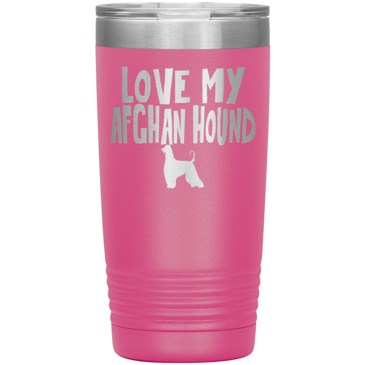 Love My Afghan Hound 20 Oz Vacuum Tumbler Tumblers Pink