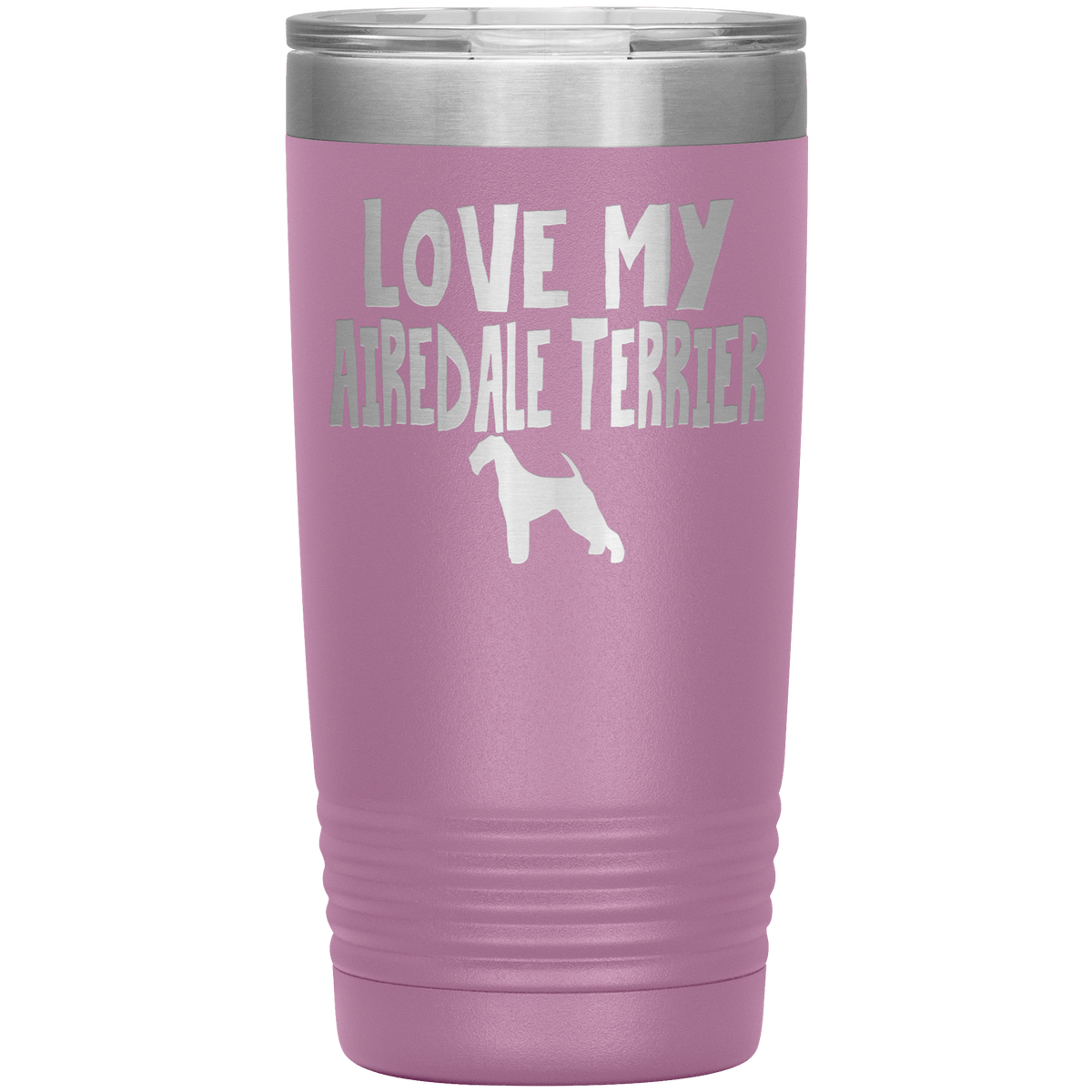 Love My Airedale Terrier 20 Oz Vacuum Tumbler Tumblers Light Purple
