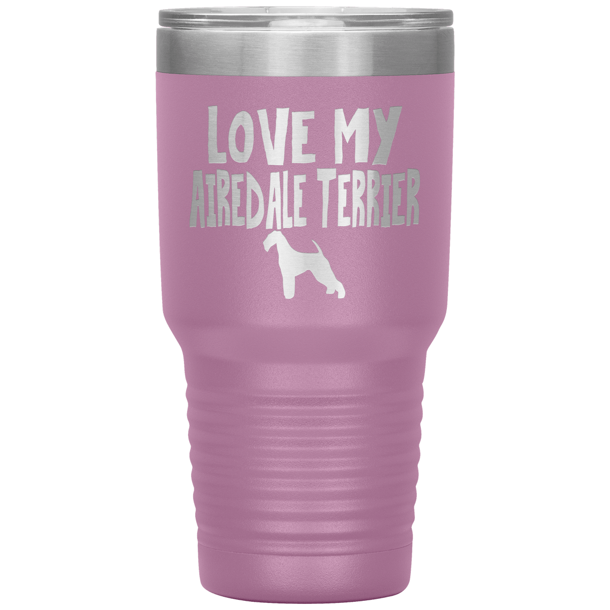 Love My Airedale Terrier 30 Oz Vacuum Tumbler Tumblers Light Purple