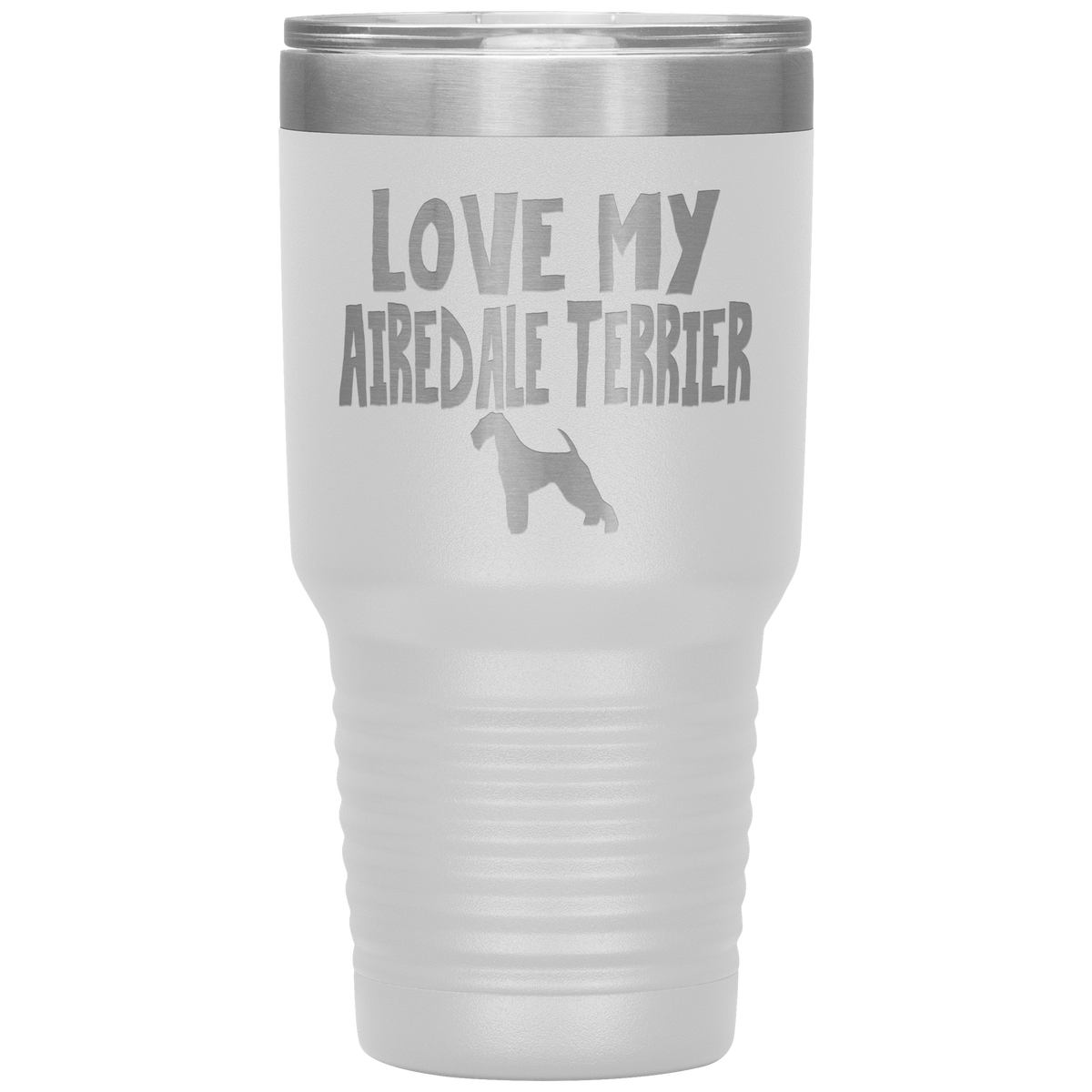 Love My Airedale Terrier 30 Oz Vacuum Tumbler Tumblers White