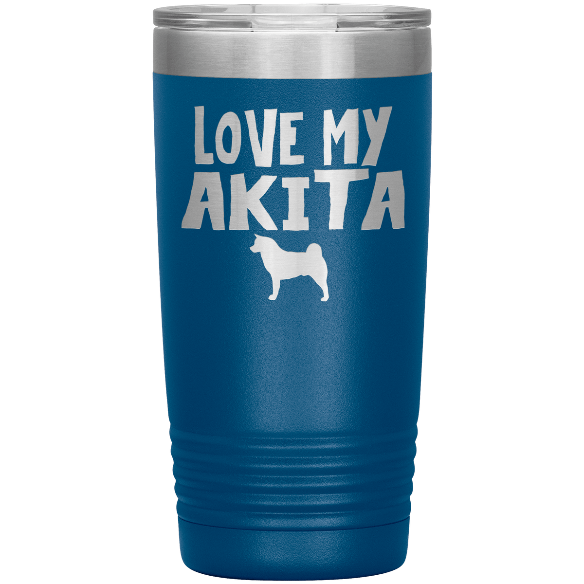 Love My Akita 20 Oz Vacuum Tumbler Tumblers Blue