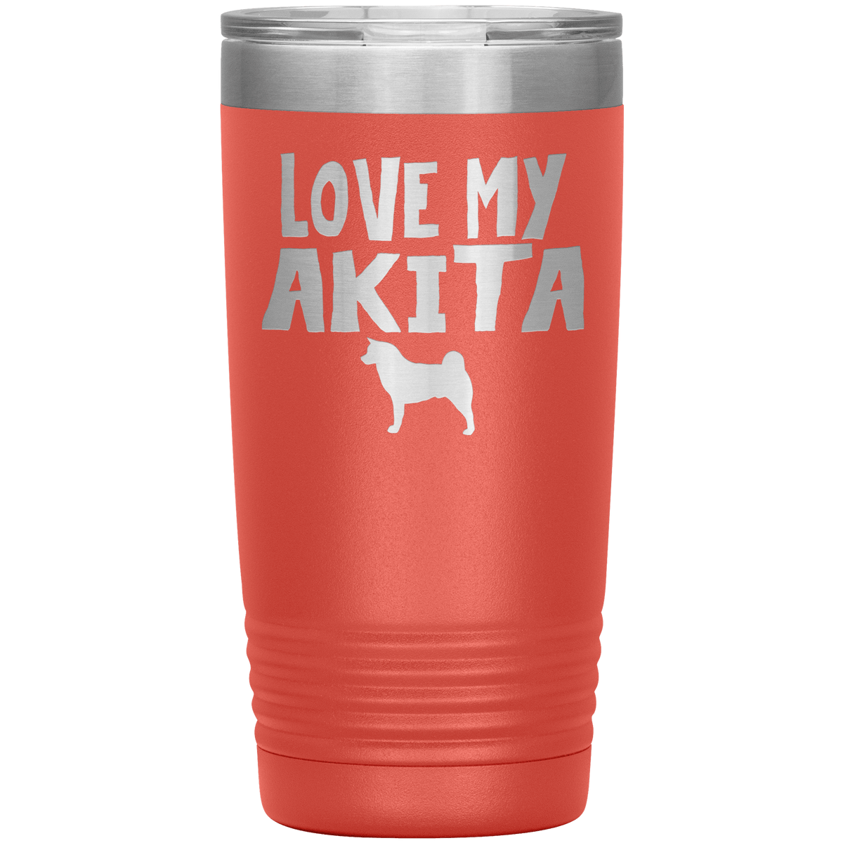 Love My Akita 20 Oz Vacuum Tumbler Tumblers Coral