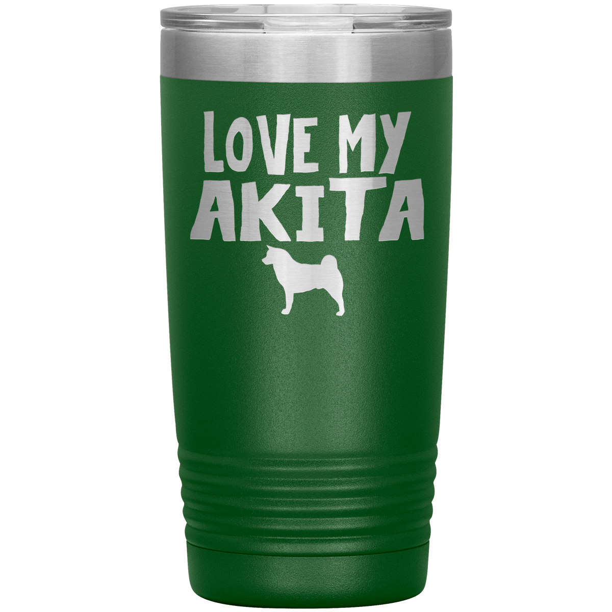 Love My Akita 20 Oz Vacuum Tumbler Tumblers Green