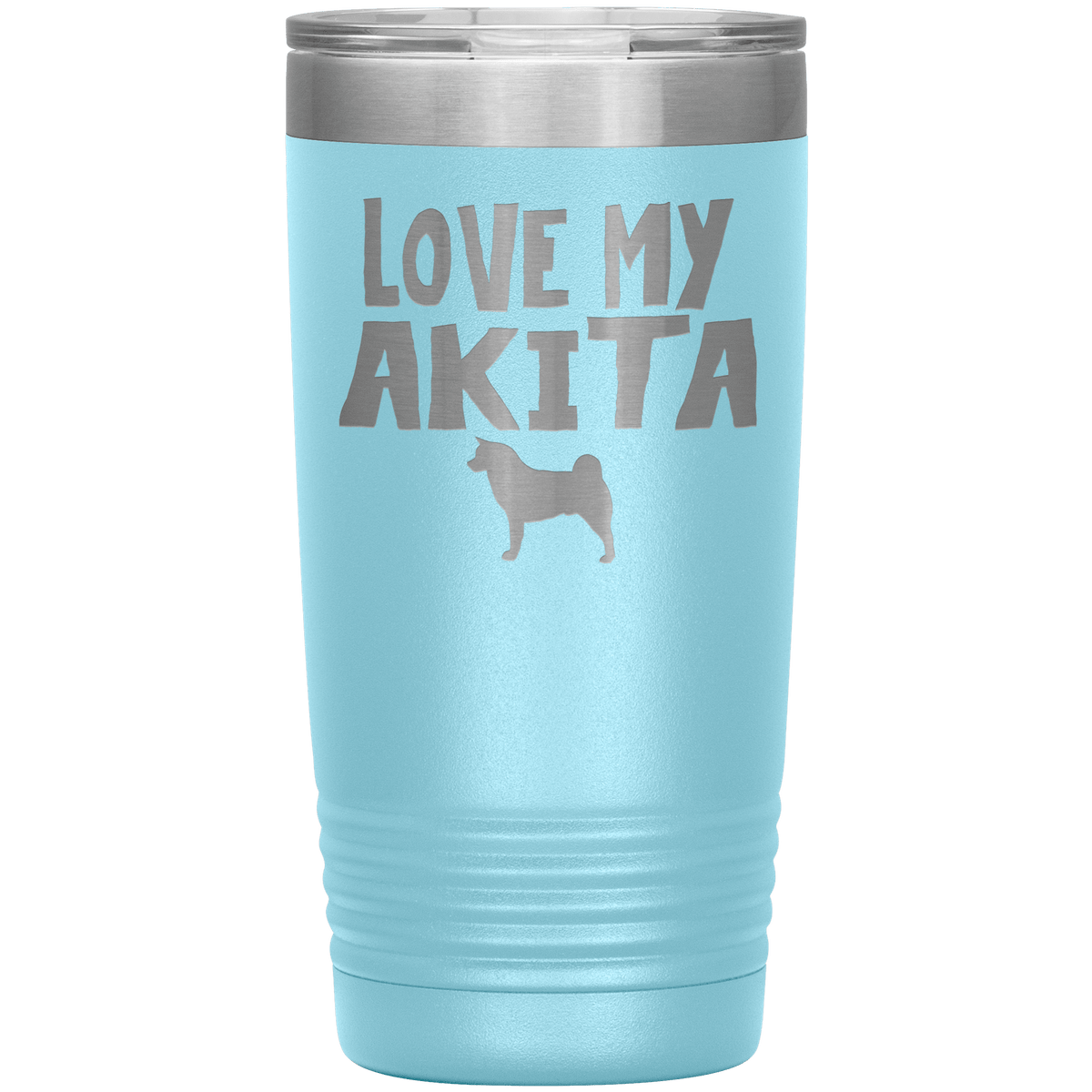 Love My Akita 20 Oz Vacuum Tumbler Tumblers Light Blue