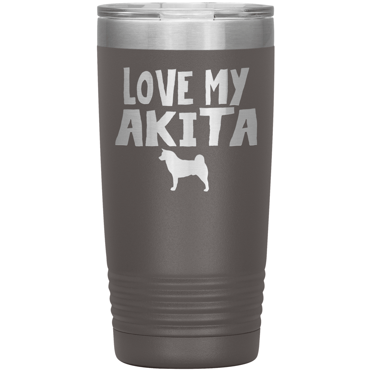 Love My Akita 20 Oz Vacuum Tumbler Tumblers Pewter