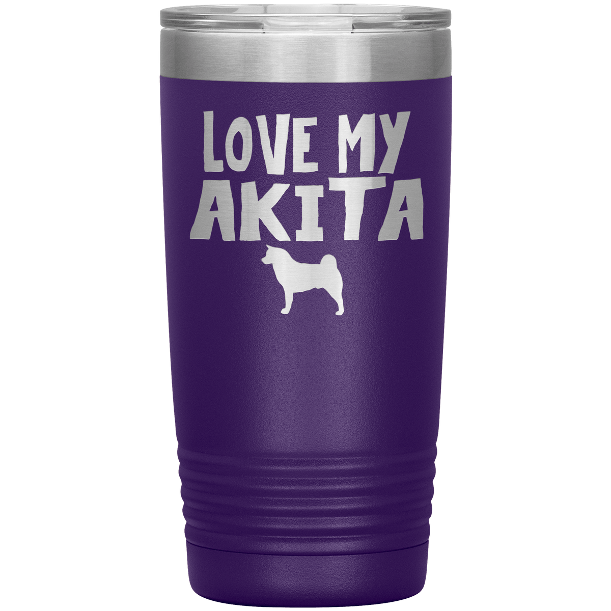 Love My Akita 20 Oz Vacuum Tumbler Tumblers Purple