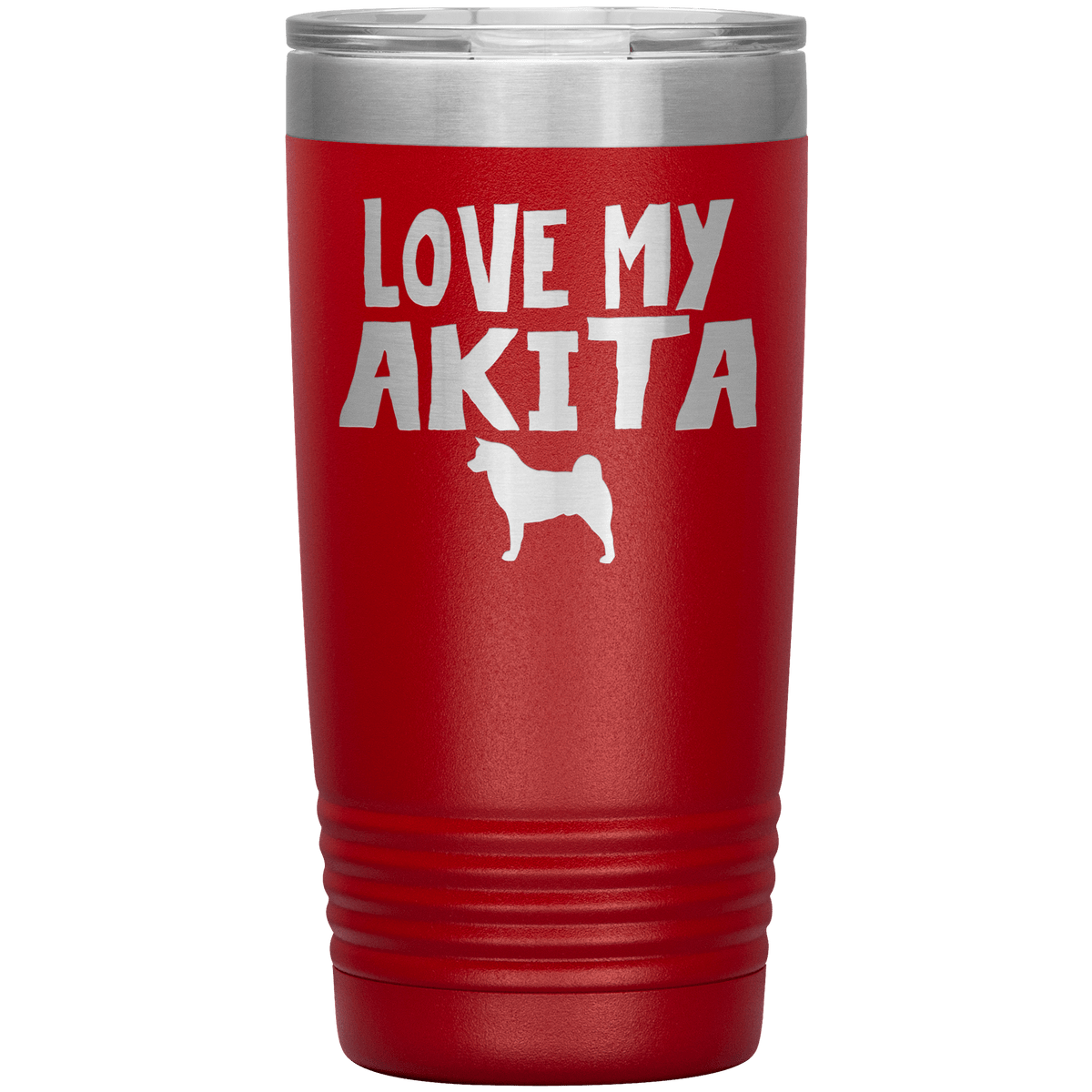 Love My Akita 20 Oz Vacuum Tumbler Tumblers Red