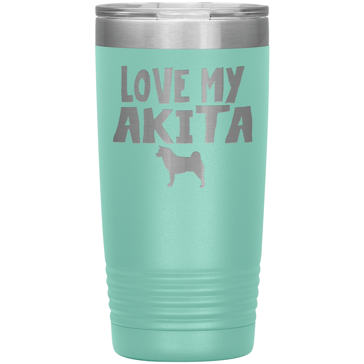 Love My Akita 20 Oz Vacuum Tumbler Tumblers Teal