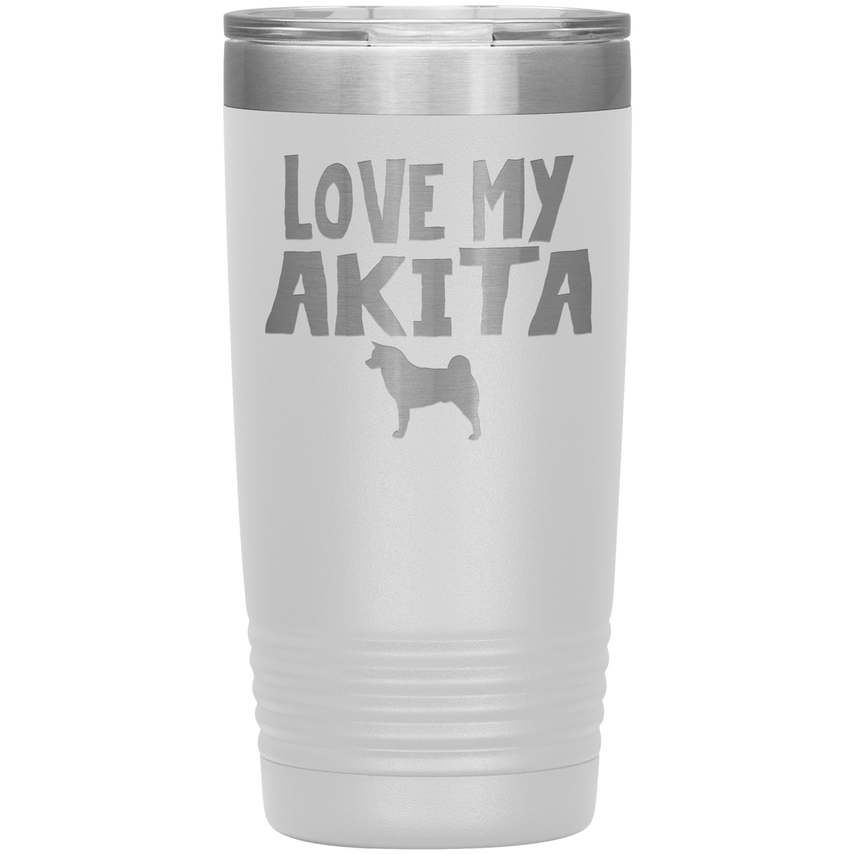 Love My Akita 20 Oz Vacuum Tumbler Tumblers White