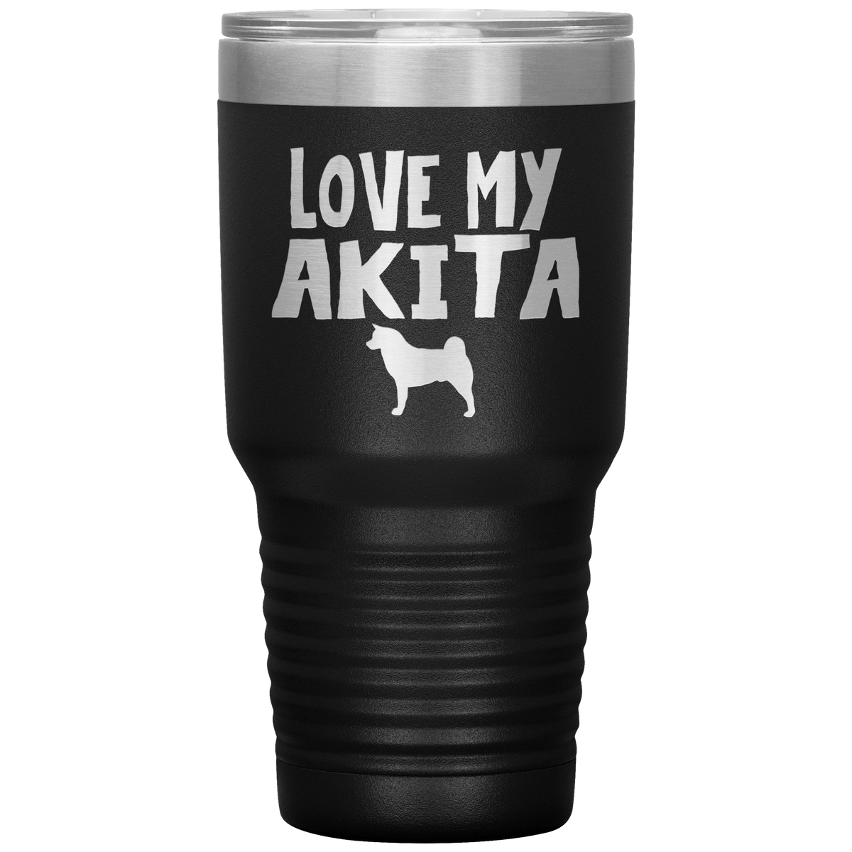 Love My Akita 30 Oz Vacuum Tumbler Tumblers Black