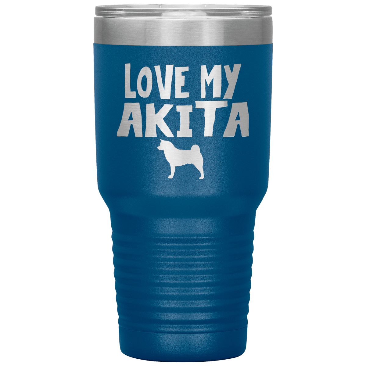Love My Akita 30 Oz Vacuum Tumbler Tumblers Blue