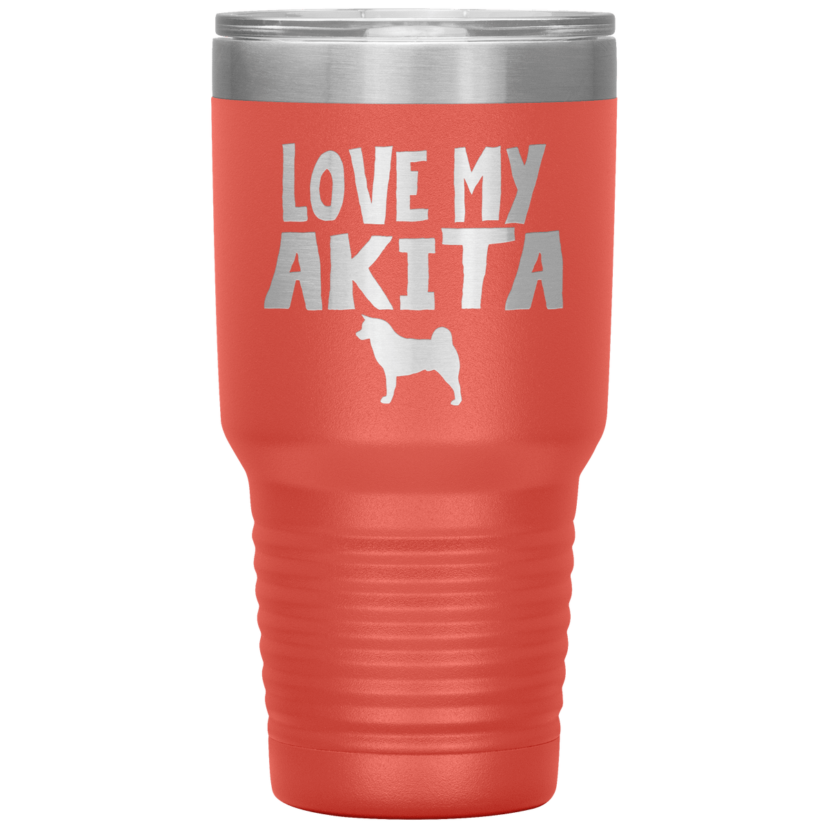 Love My Akita 30 Oz Vacuum Tumbler Tumblers Coral