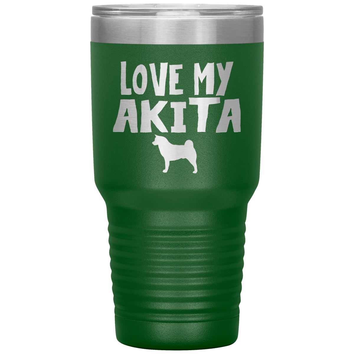 Love My Akita 30 Oz Vacuum Tumbler Tumblers Green