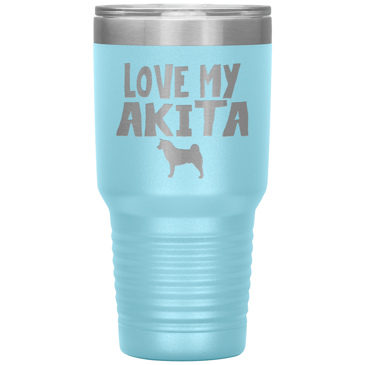Love My Akita 30 Oz Vacuum Tumbler Tumblers Light Blue