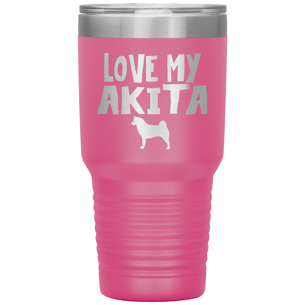 Love My Akita 30 Oz Vacuum Tumbler Tumblers Pink