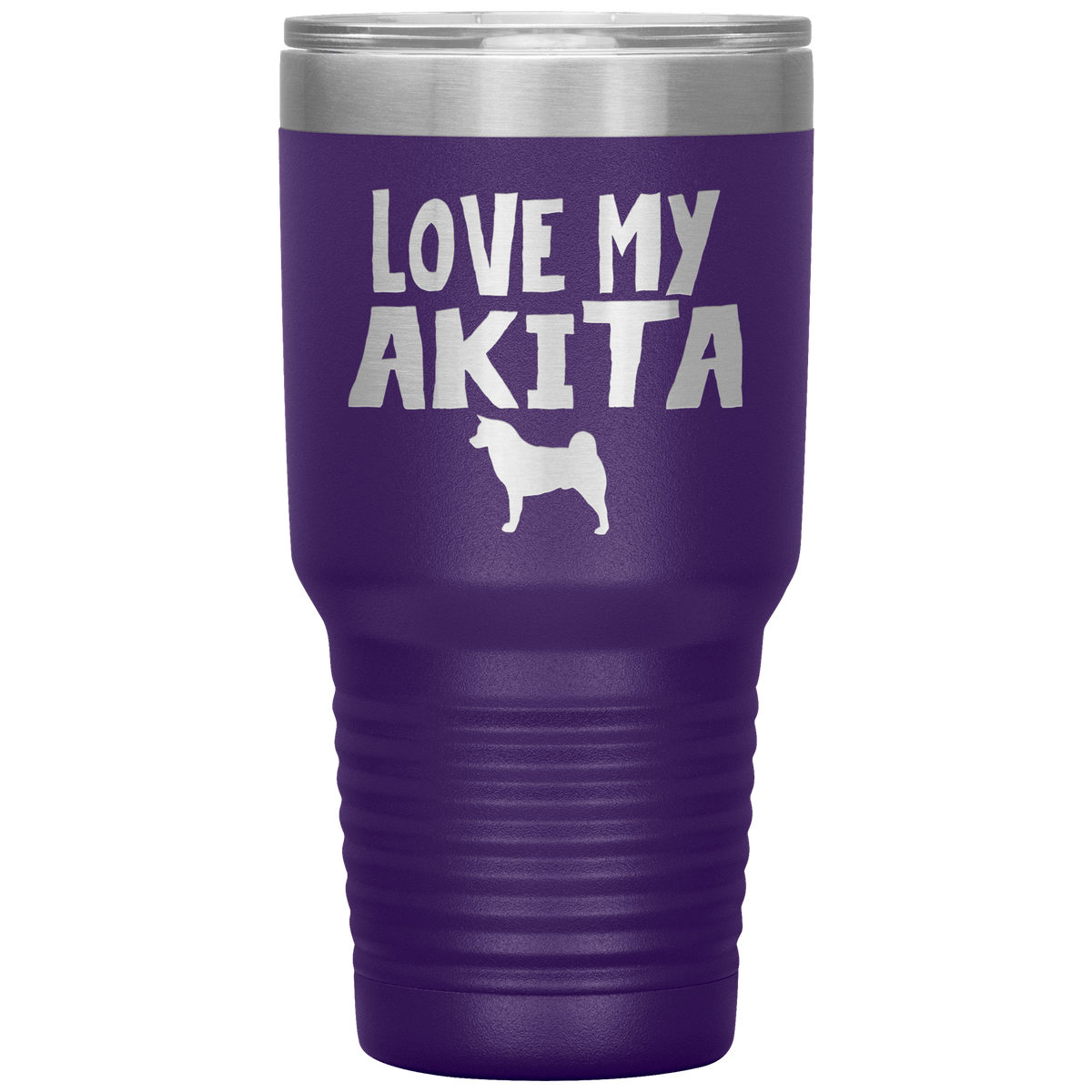 Love My Akita 30 Oz Vacuum Tumbler Tumblers Purple