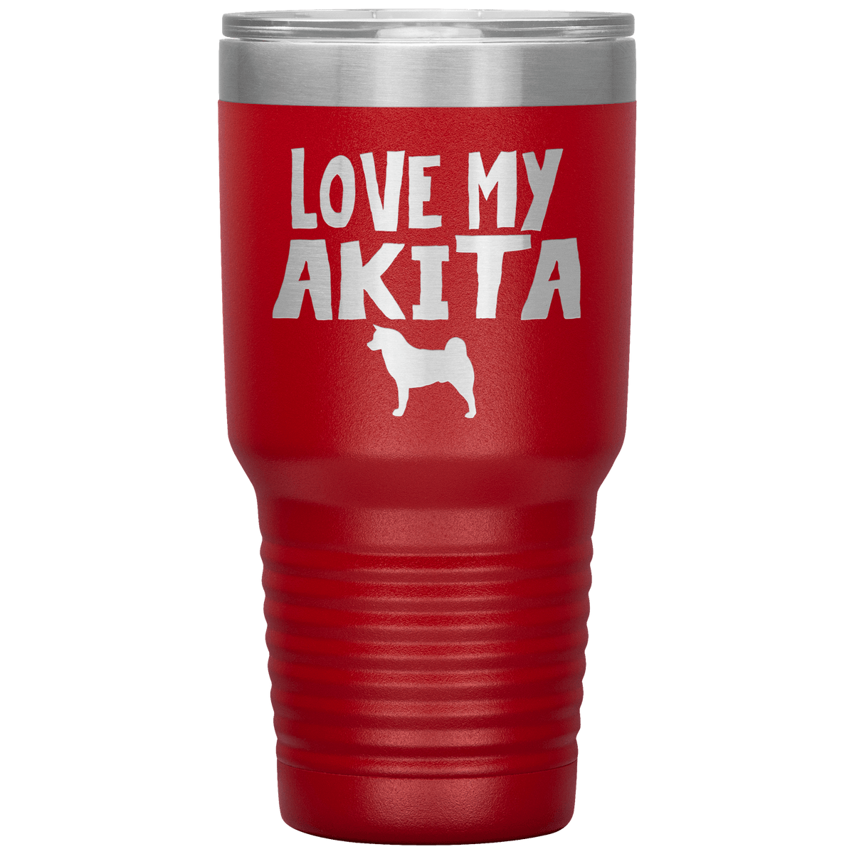 Love My Akita 30 Oz Vacuum Tumbler Tumblers Red