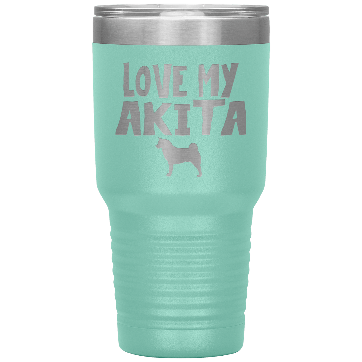 Love My Akita 30 Oz Vacuum Tumbler Tumblers Teal