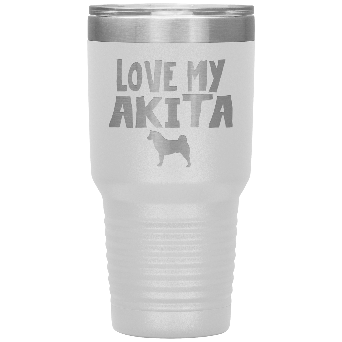 Love My Akita 30 Oz Vacuum Tumbler Tumblers White