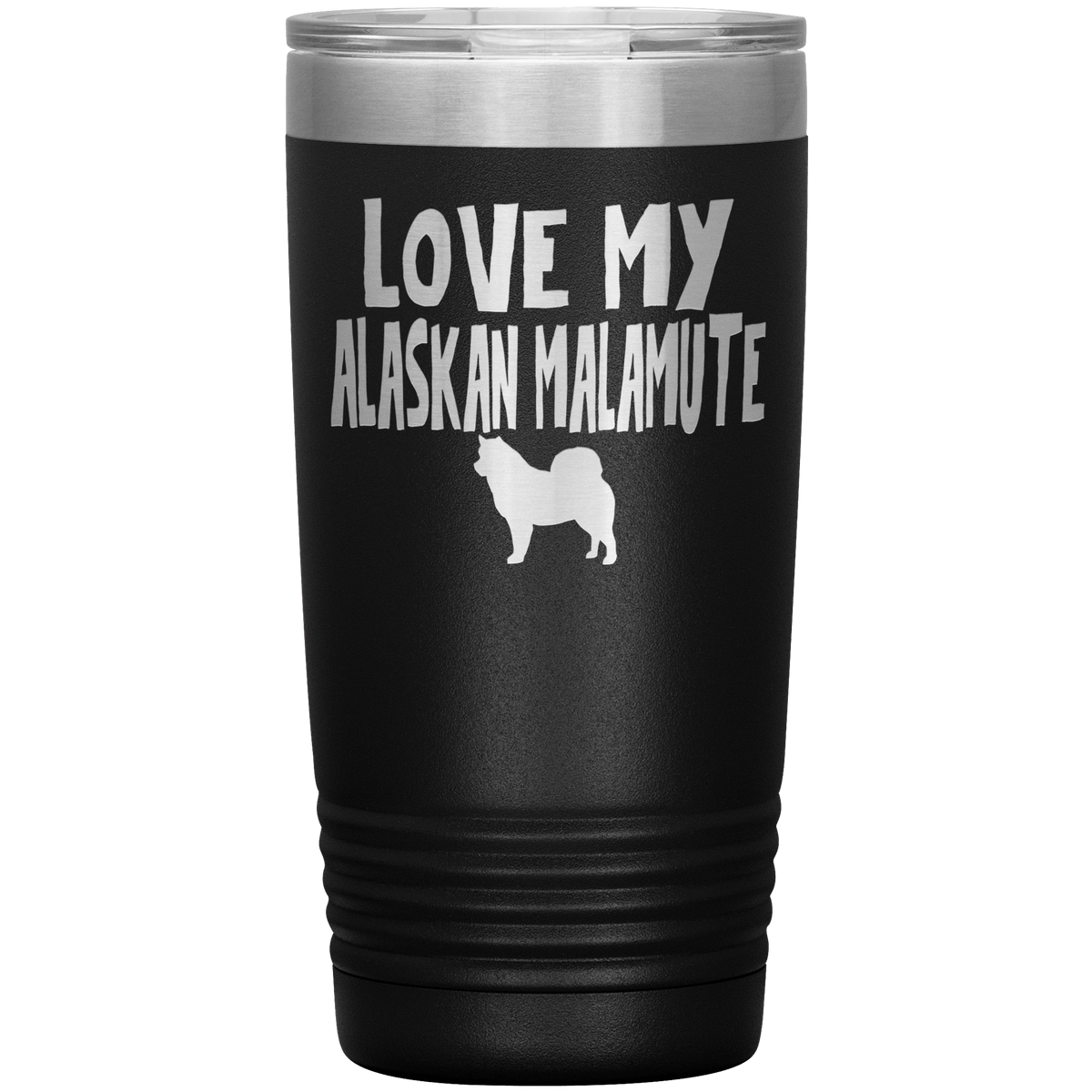 Love My Alaskan Malamute 20 Oz Vacuum Tumbler Tumblers Black