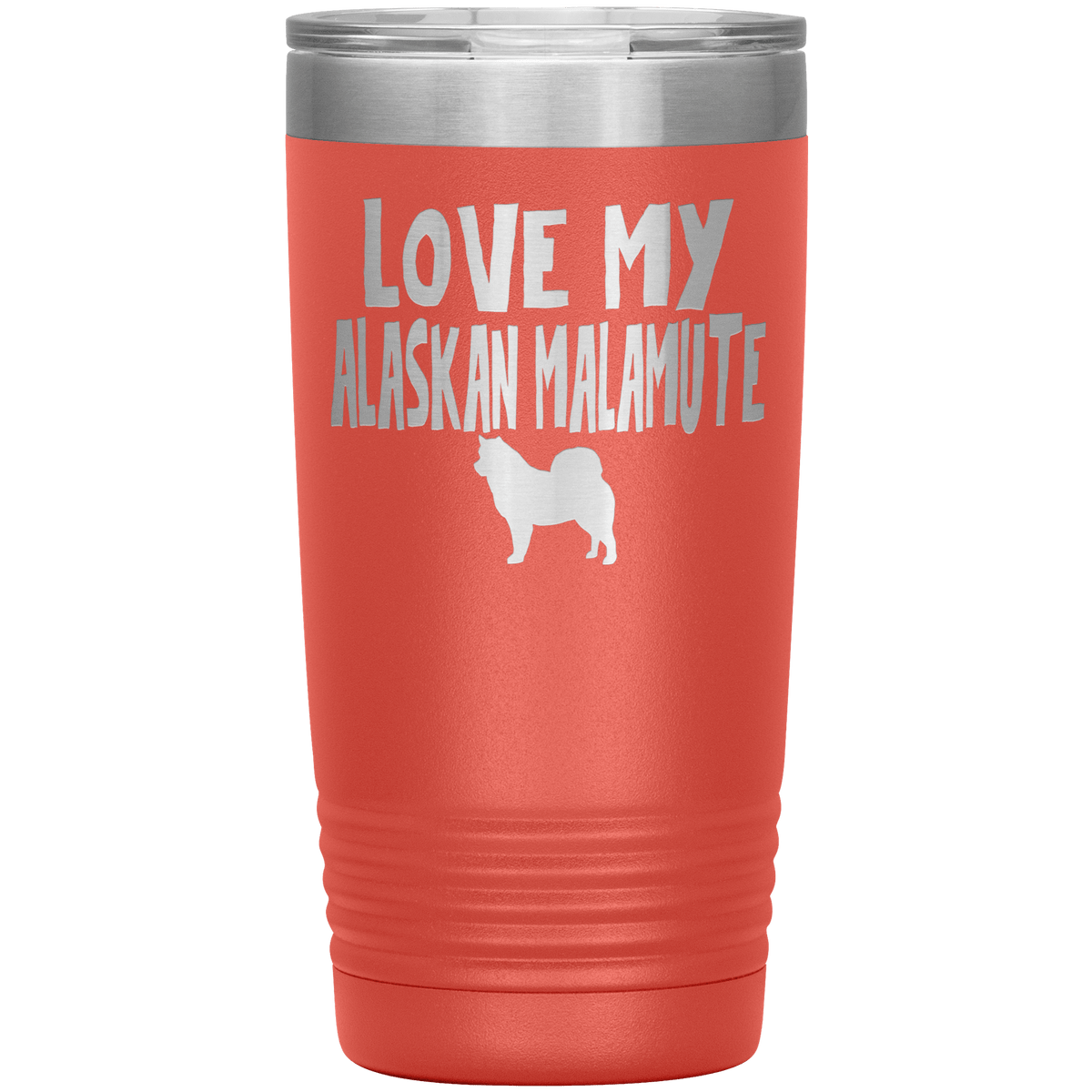 Love My Alaskan Malamute 20 Oz Vacuum Tumbler Tumblers Coral
