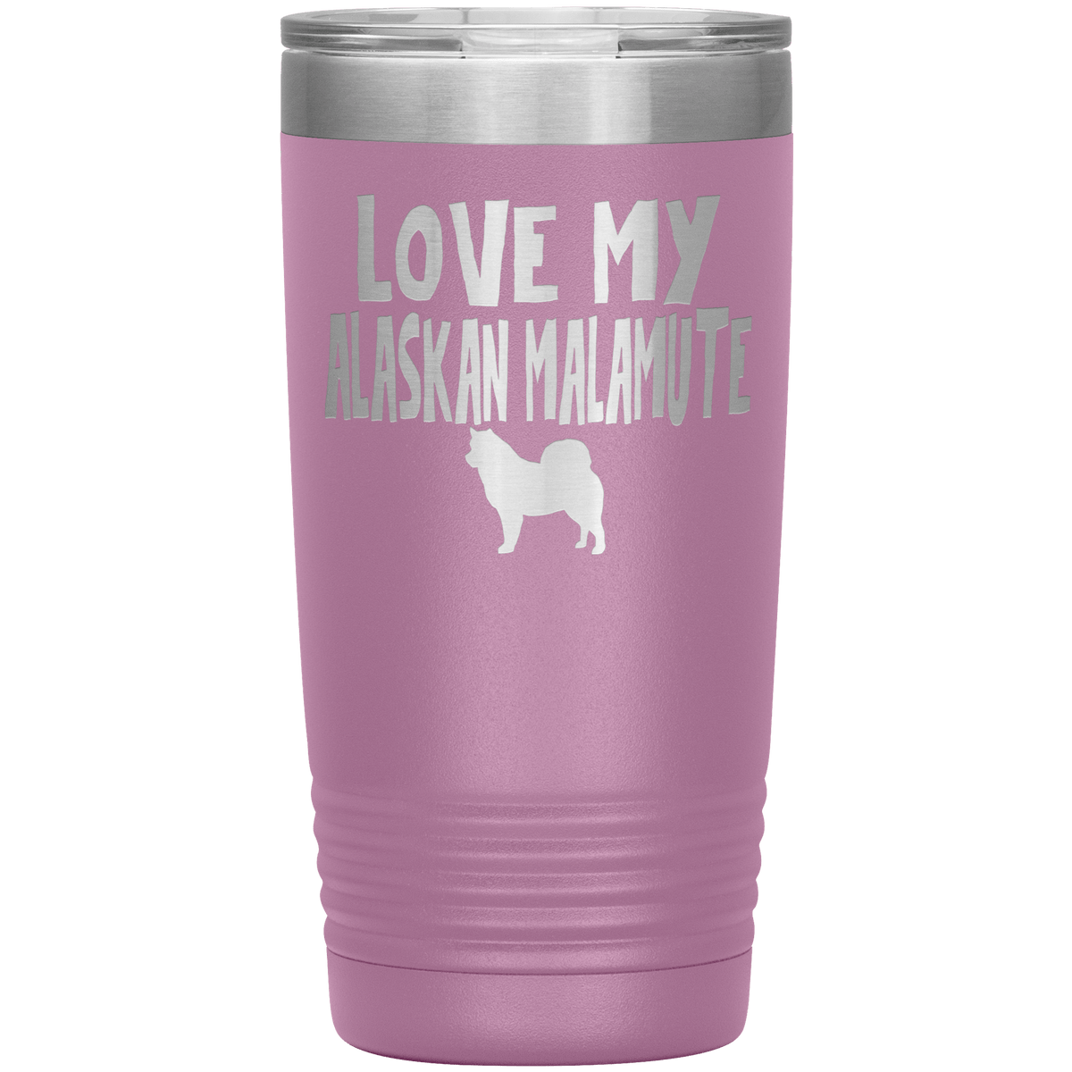 Love My Alaskan Malamute 20 Oz Vacuum Tumbler Tumblers Light Purple