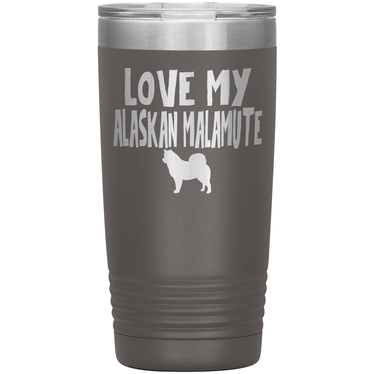 Love My Alaskan Malamute 20 Oz Vacuum Tumbler Tumblers Pewter