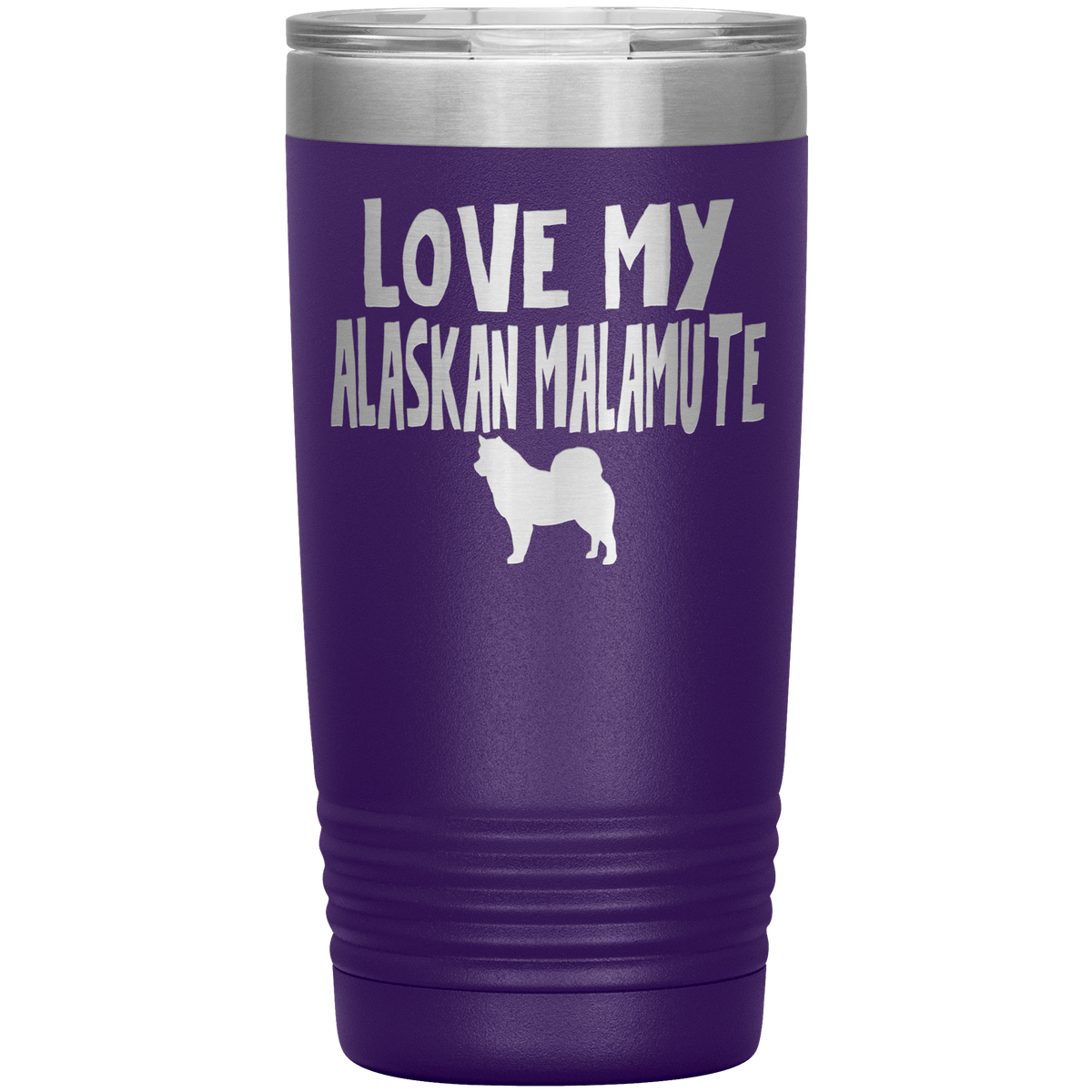 Love My Alaskan Malamute 20 Oz Vacuum Tumbler Tumblers Purple