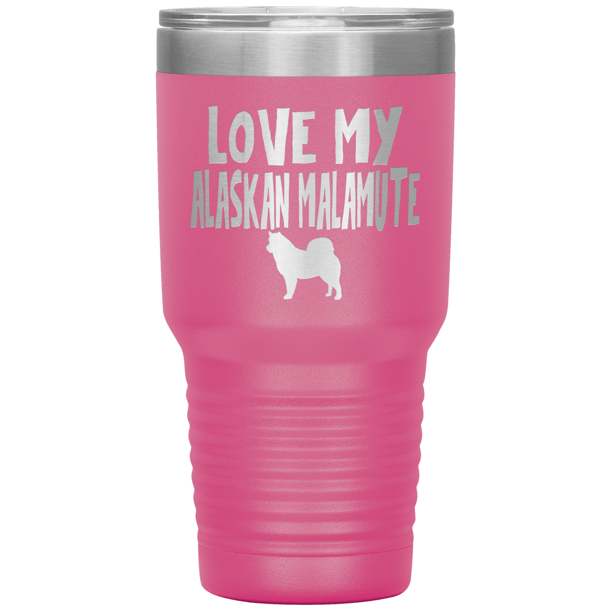 Love My Alaskan Malamute 30 Oz Vacuum Tumbler Tumblers Pink