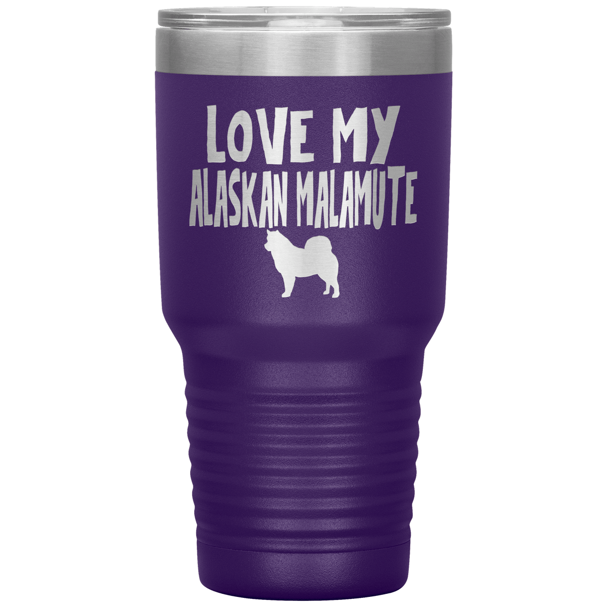 Love My Alaskan Malamute 30 Oz Vacuum Tumbler Tumblers Purple