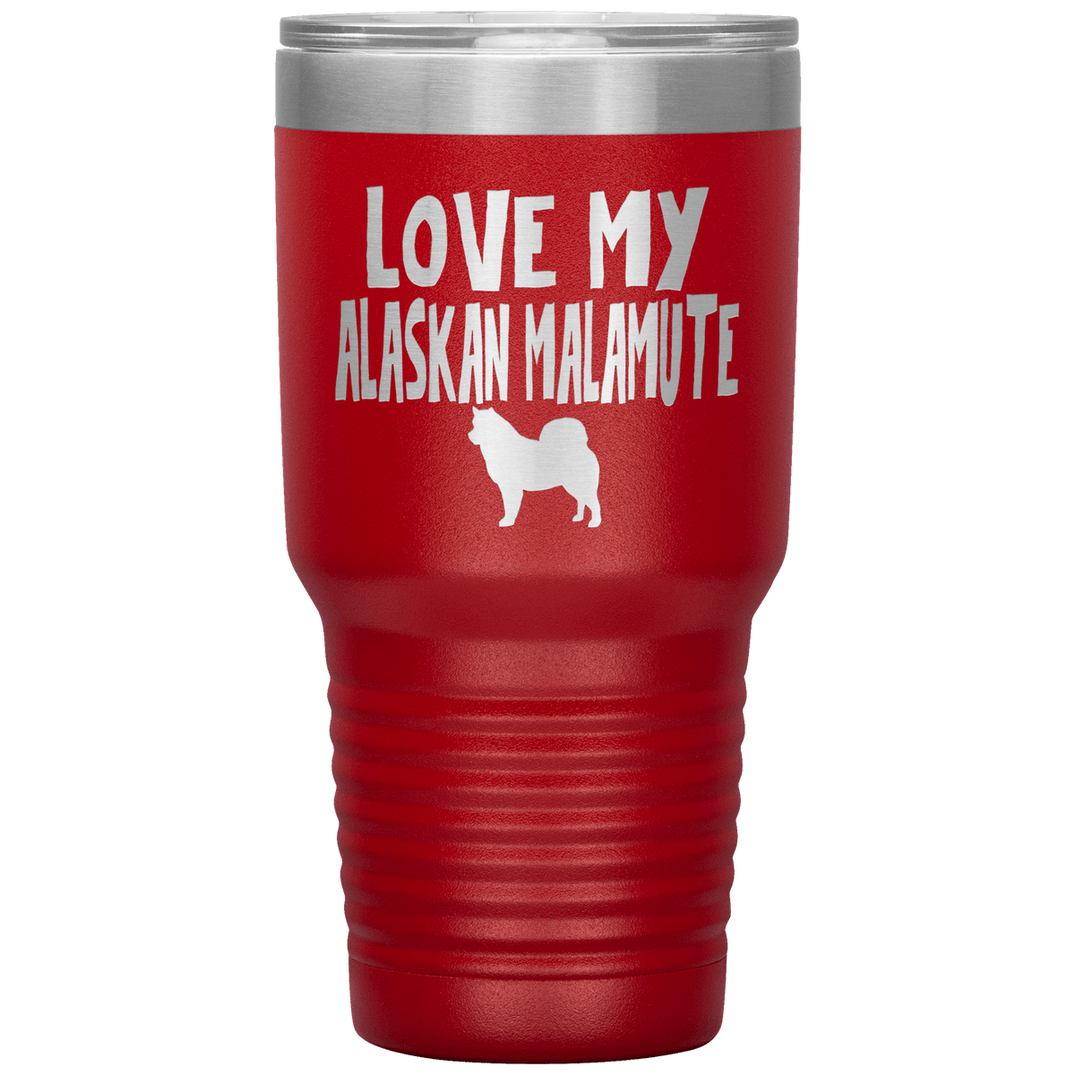 Love My Alaskan Malamute 30 Oz Vacuum Tumbler Tumblers Red