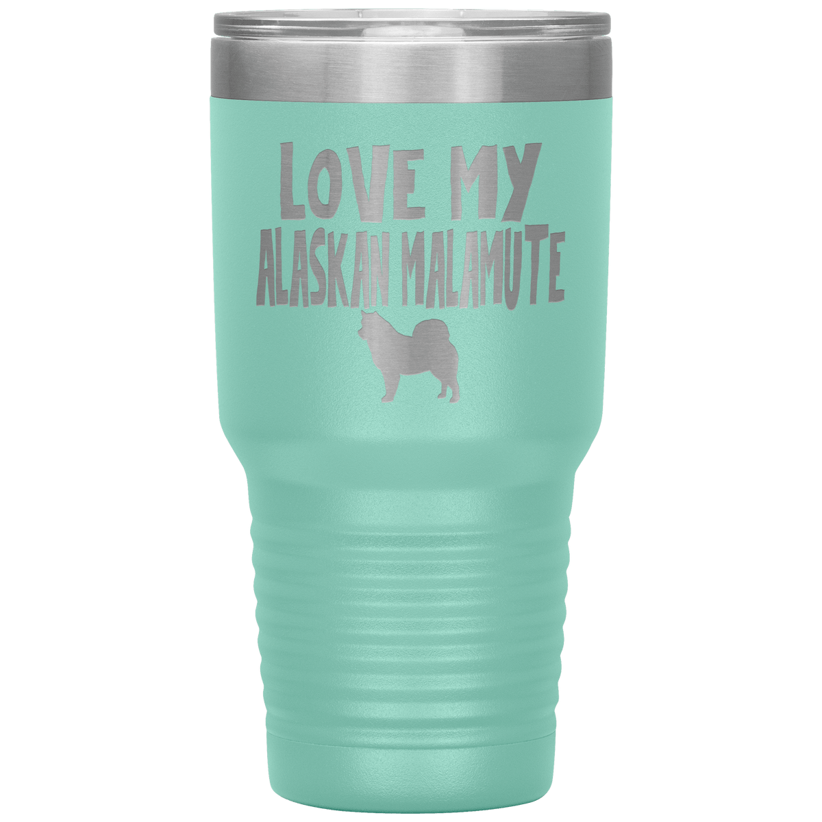 Love My Alaskan Malamute 30 Oz Vacuum Tumbler Tumblers Teal