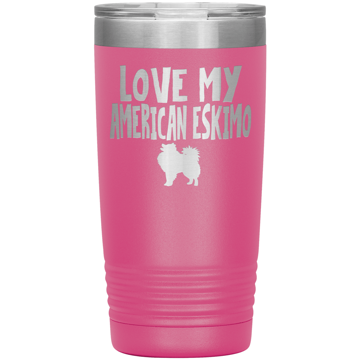 Love My American Eskimo 20 Oz Vacuum Tumbler Tumblers Pink
