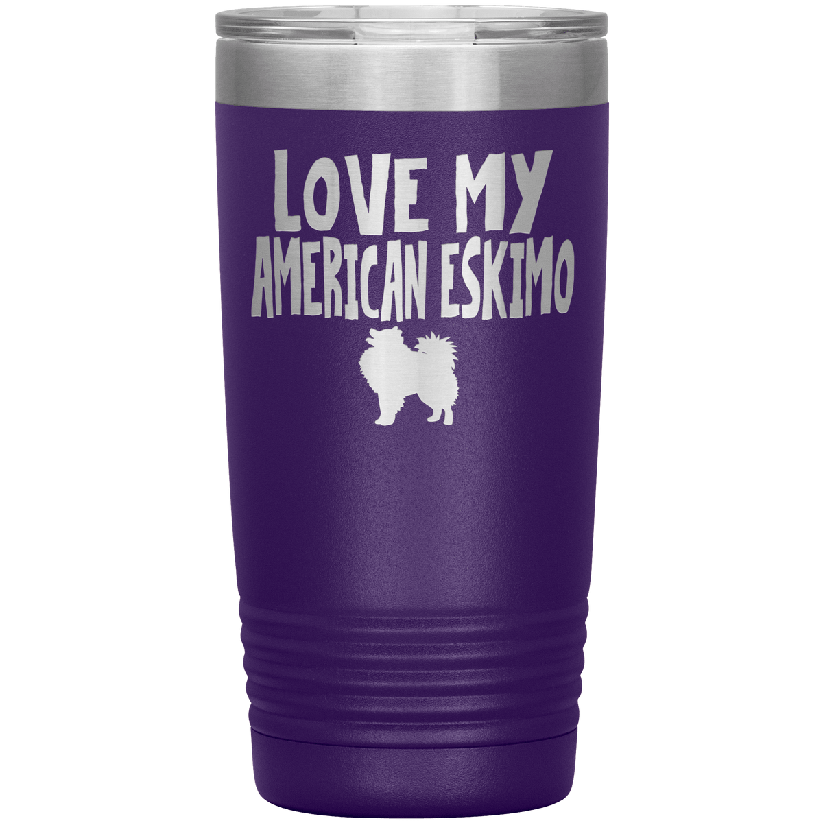 Love My American Eskimo 20 Oz Vacuum Tumbler Tumblers Purple
