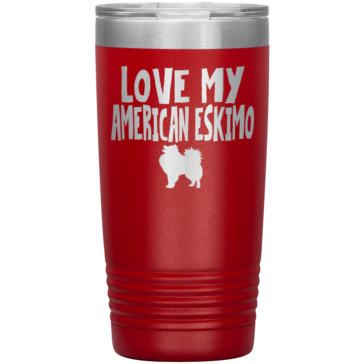 Love My American Eskimo 20 Oz Vacuum Tumbler Tumblers Red