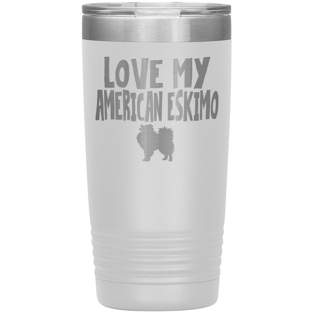 Love My American Eskimo 20 Oz Vacuum Tumbler Tumblers White