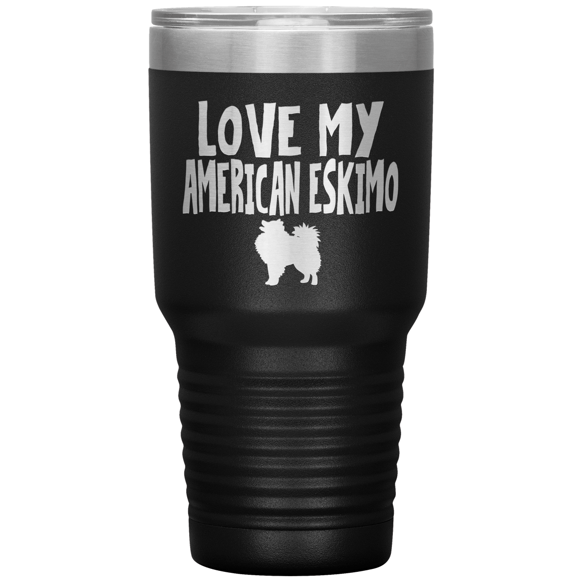 Love My American Eskimo 30 Oz Vacuum Tumbler Tumblers Black