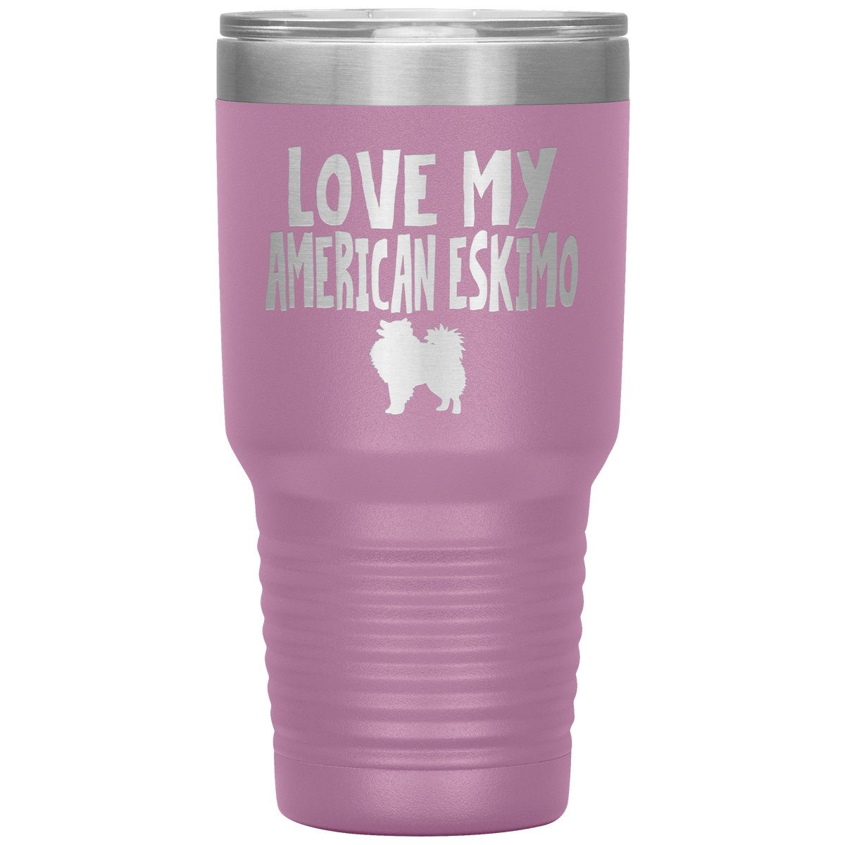 Love My American Eskimo 30 Oz Vacuum Tumbler Tumblers Light Purple